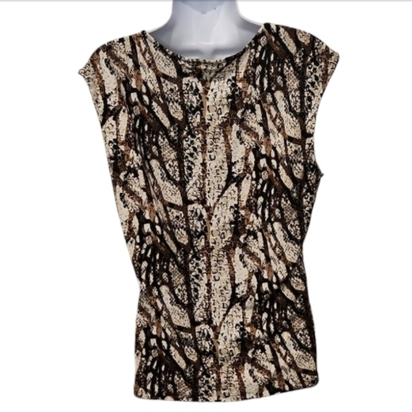 Style & Co Animal Print Ruched Front Top - Picture 3 of 4